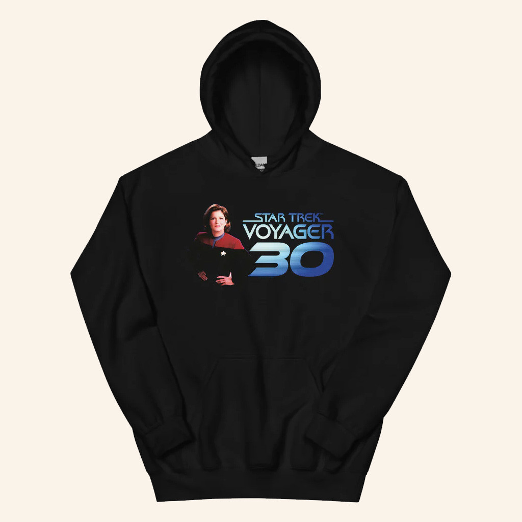 Star Trek Merch Voyager Captain Janeway 30th Anniversary Hoodie Gift Ideas For Sci Fi Fans