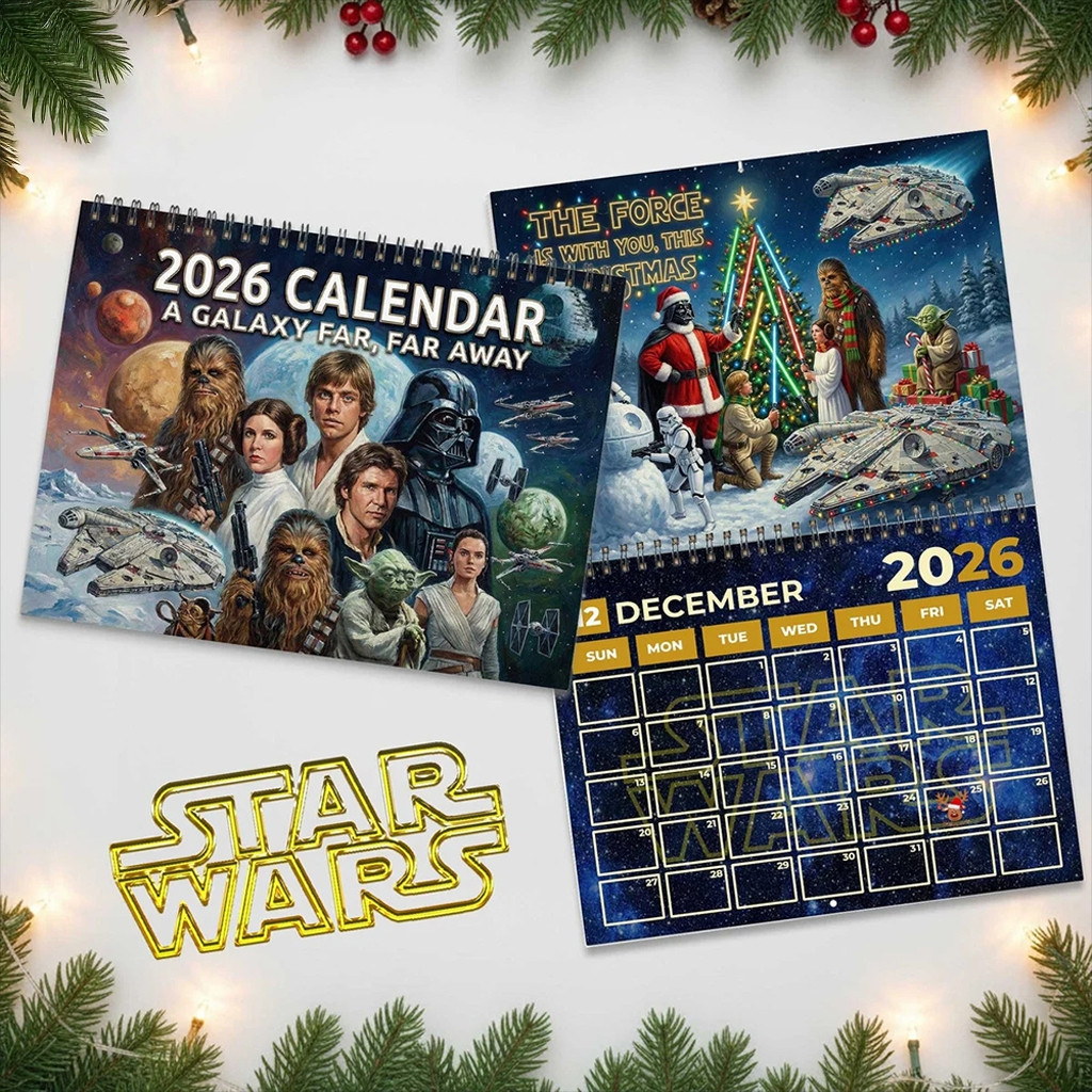 Star Wars 2026 Wall Calendar A Galaxy Far Far Away Fan Art Monthly Calendar Star Wars Merch