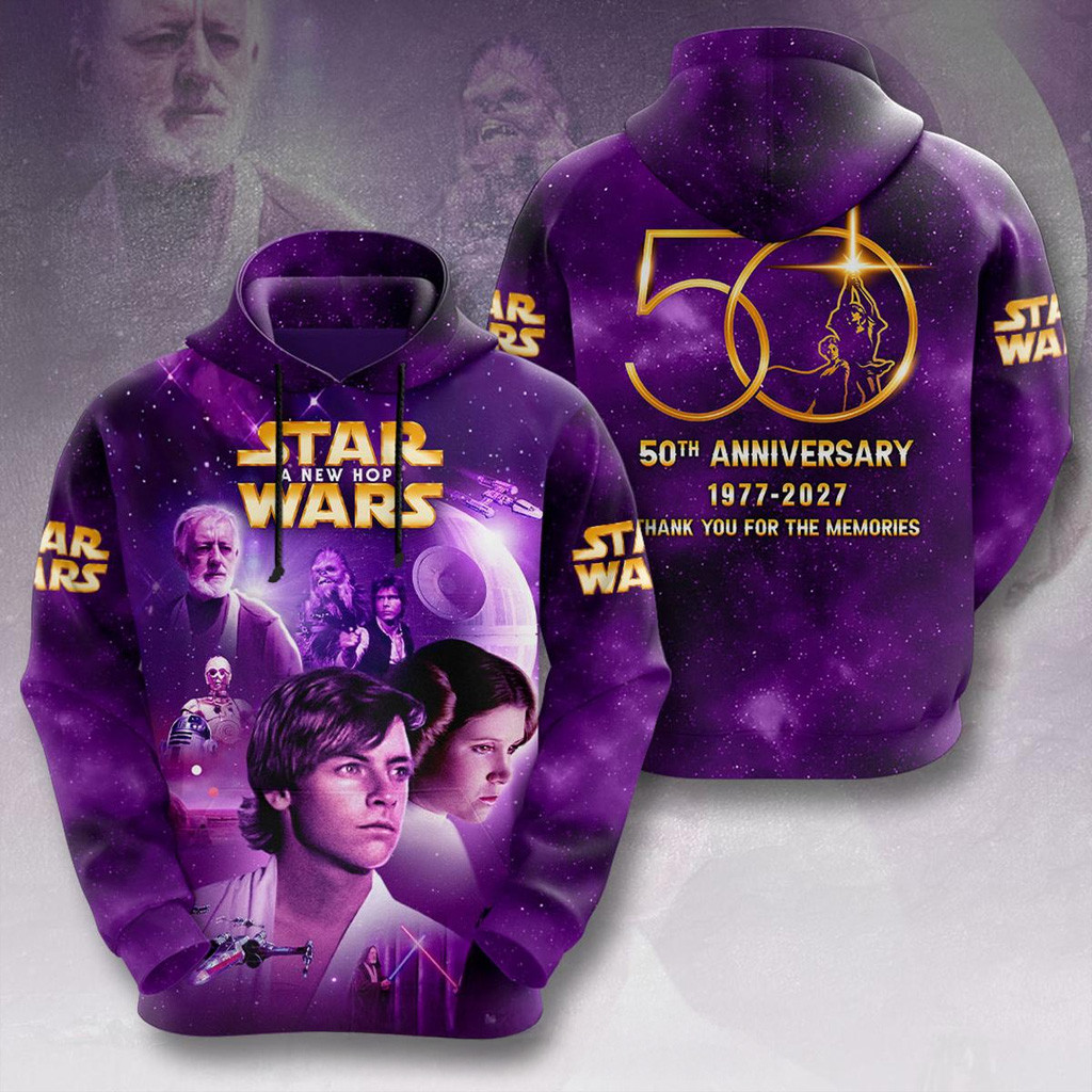 Star Wars 50th Anniversary 1977 2027 Memories Hoodie Star Wars Merch Gifts For Fans Star Wars 50th Anniversary 1977 2027 Memories Hoodie Star Wars Merch Gifts For Fans