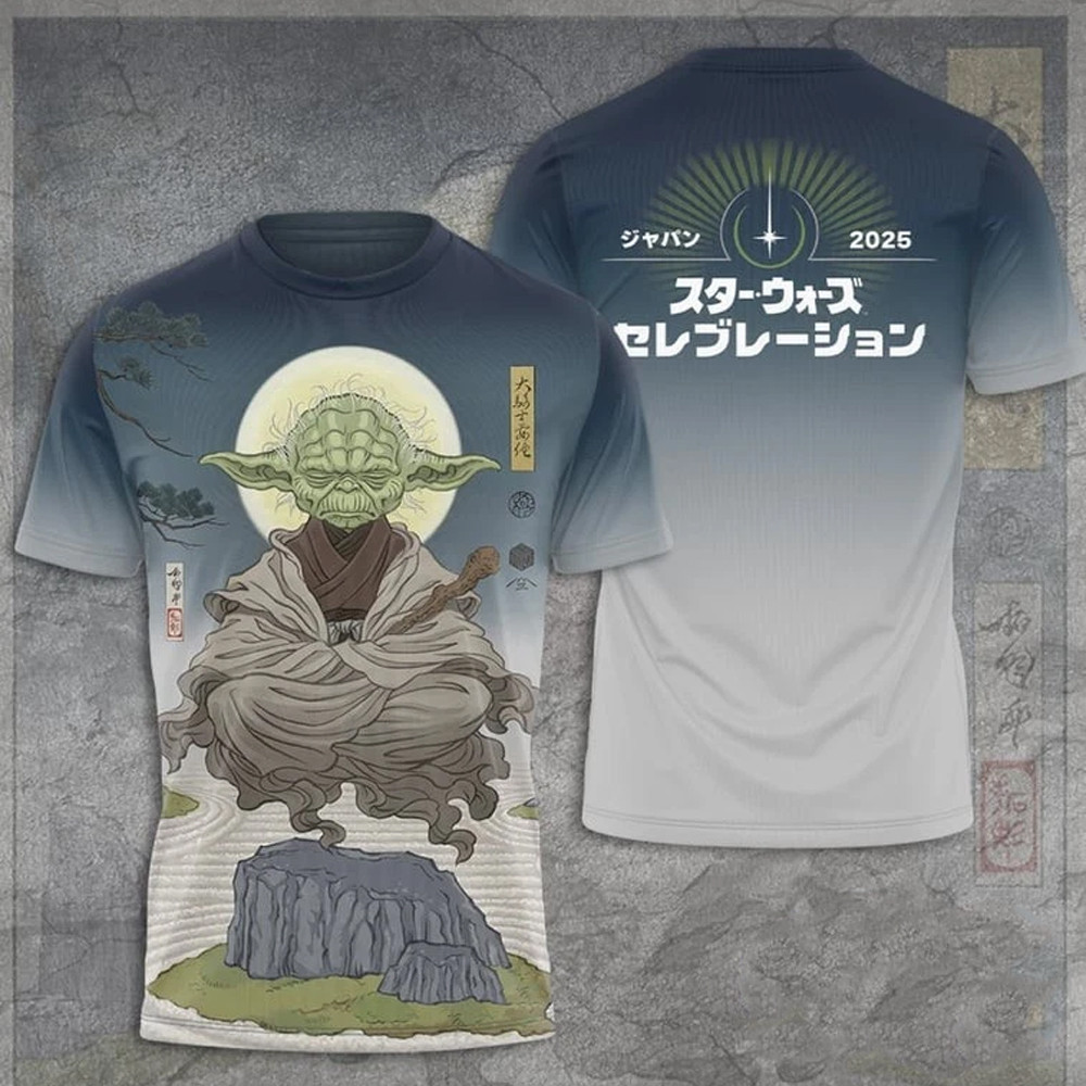 Star Wars Celebration 2025 Merch Star Wars Yoda 3D T-Shirt Gifts For Him