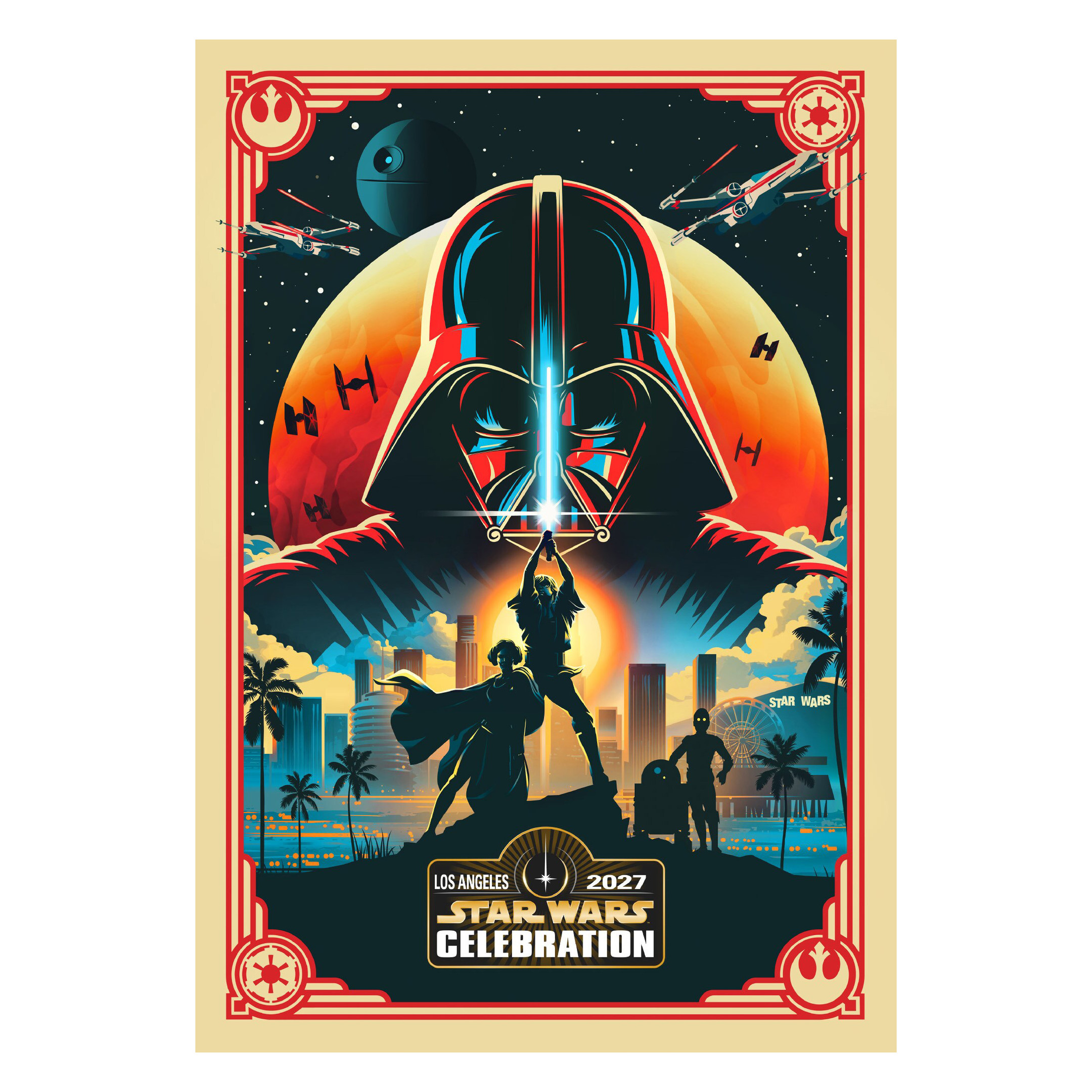 Star Wars Celebration Los Angeles 2027 Merch Darth Vader Poster Gift For Him