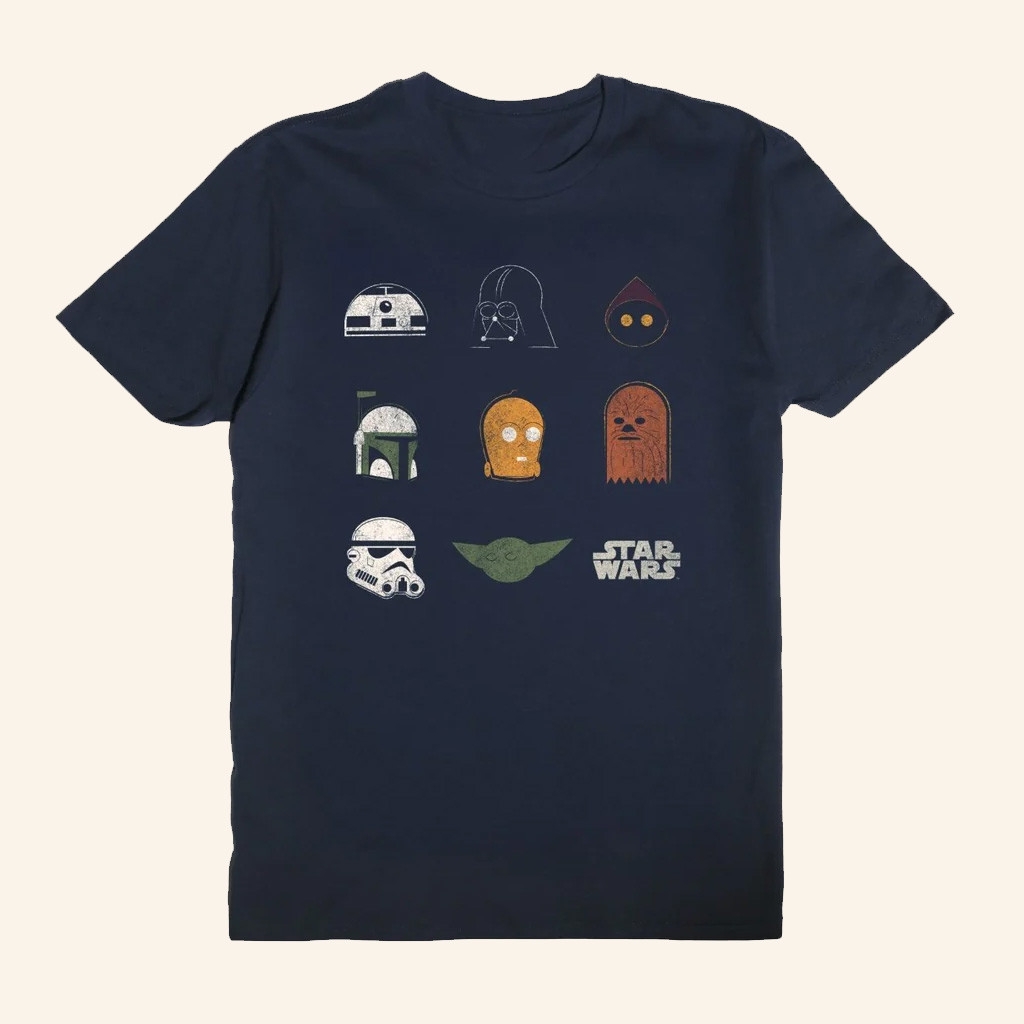 Star Wars Merch Character Retro T-Shirt Unique Gifts For Star Wars Fans