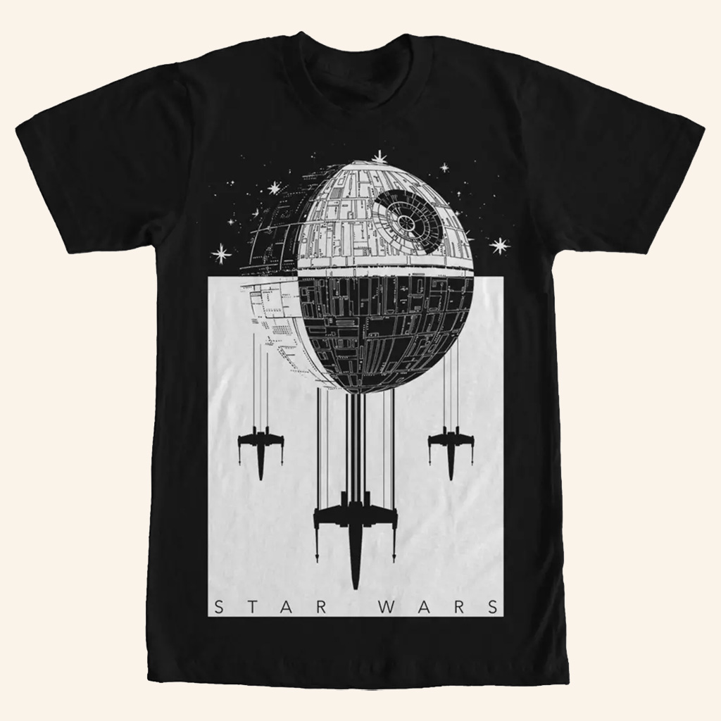 Star Wars Merch Death Star Battle T-Shirt Gifts Ideas For Boyfriend