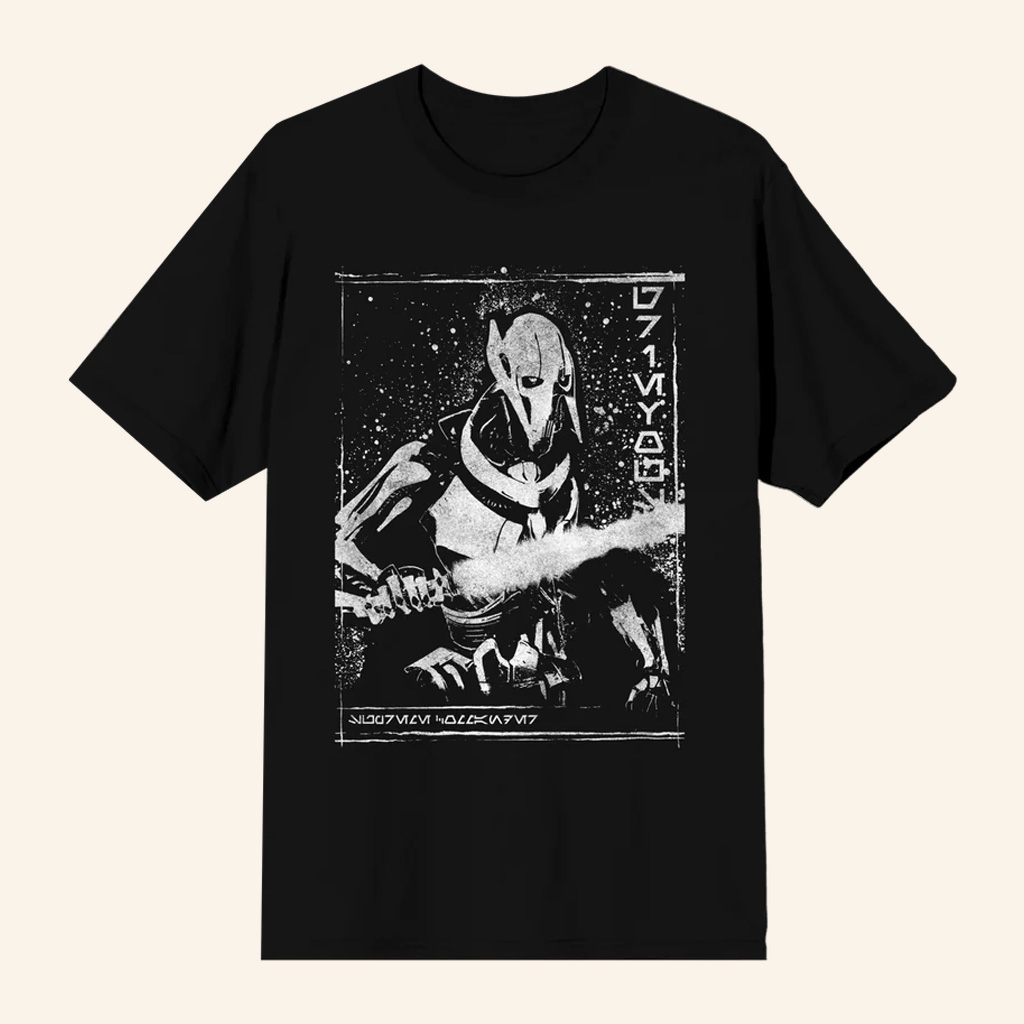 Star Wars Merch General Grievous Black T-Shirt Birthday Gifts For Boyfriend