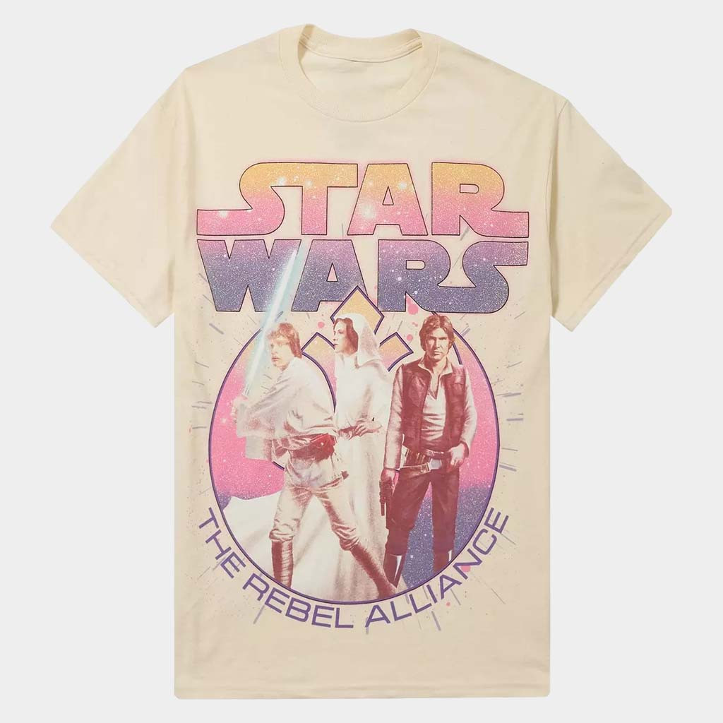 Star Wars Merch Star Wars Trio Glitter T-Shirt Birthday Gift For Sister