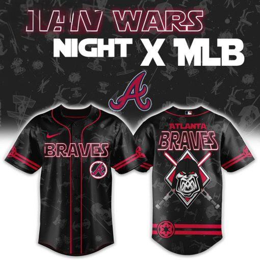 Star Wars Night x MLB Atlanta Braves Baseball Jersey Presents For Hockey Lovers