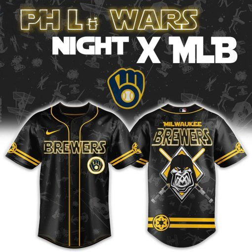 Star Wars Night x MLB Milwaukee Brewers Baseball Jersey Gift Ideas For Hockey Lovers