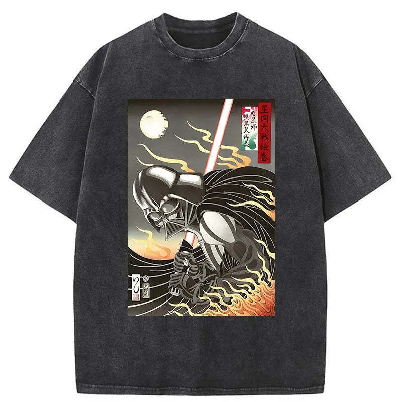 Star Wars Ukiyo-e Japanese Washed T-Shirt Funny Graphic Gift For Friends Gifts For Brother