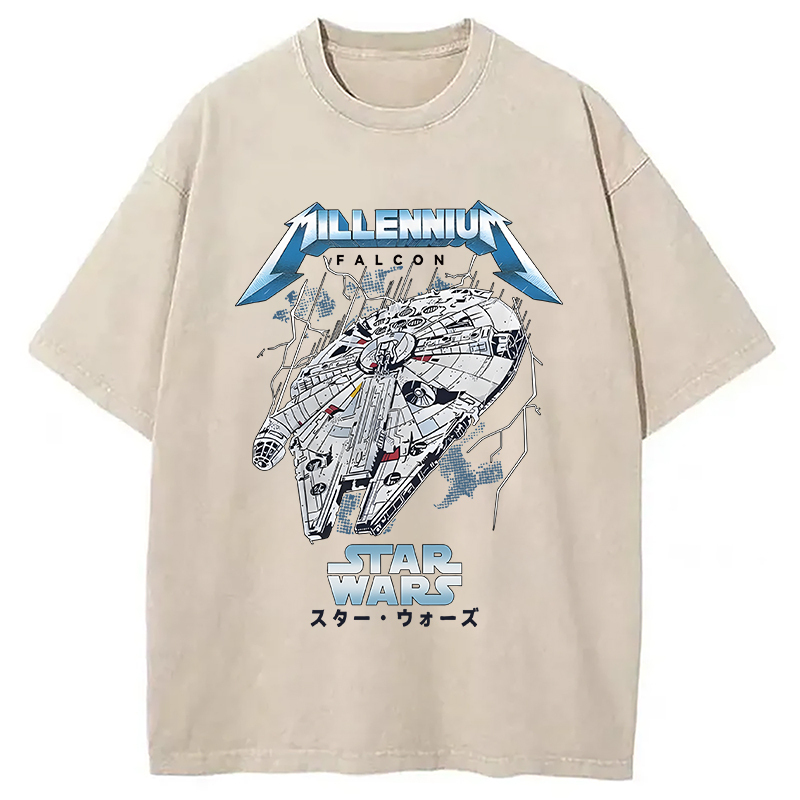 Star Wars Vintage Japanese Washed T-Shirt Classic Graphic Fashion Tee Gifts For Sister