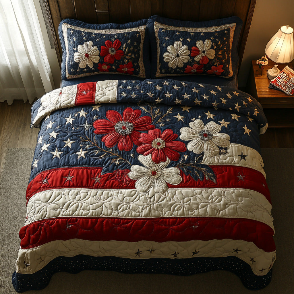 Starburst Pride Quilted Bedding Set Patriotic Room Ideas Family Christmas Gifts