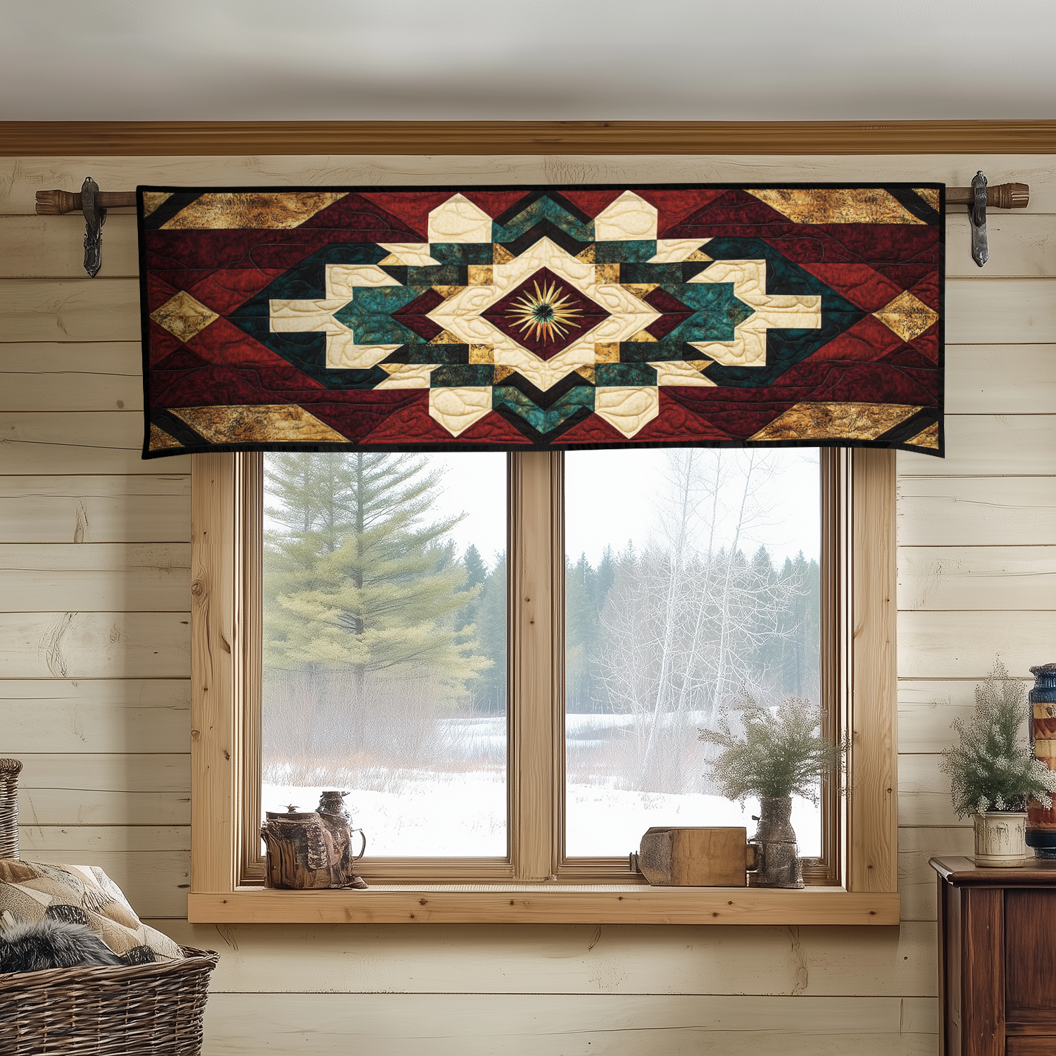 Starburst Radiance Quilted Valance Home Decor Items Native American Themed Gifts