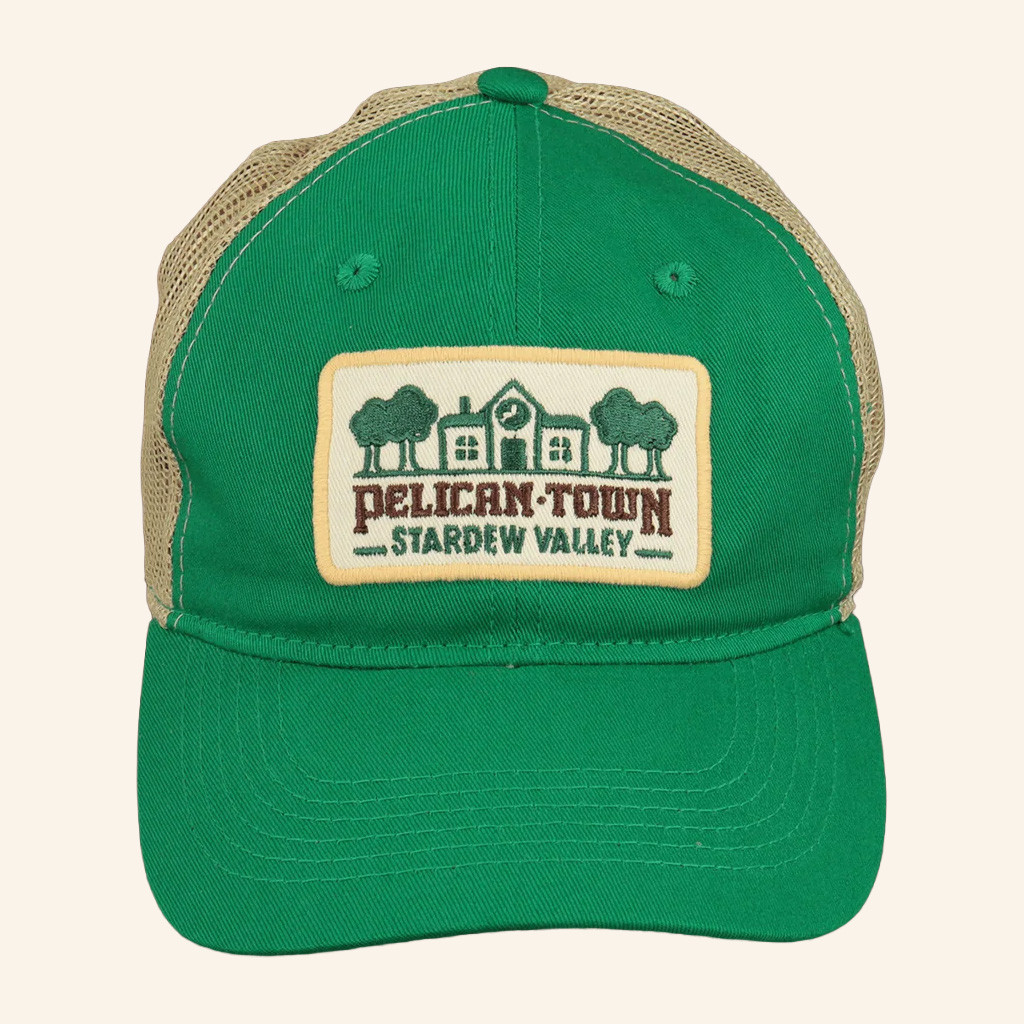 Stardew Valley Merch Pelican Town Embroidered Trucker Hat Gifts For Besties Stardew Valley Merch Pelican Town Embroidered Trucker Hat Gifts For Besties