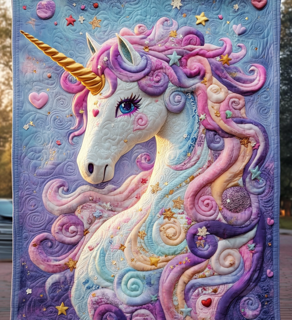 Stardust Fantasy Quilted Blanket Unicorn Presents For Adults