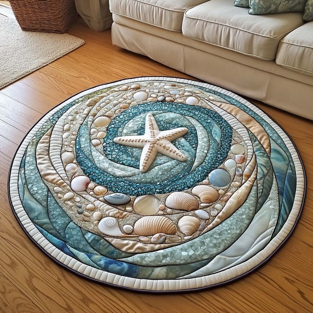 Starfish Charm Quilted Round Mat Entryway Design Ideas Beach Gifts For Friend