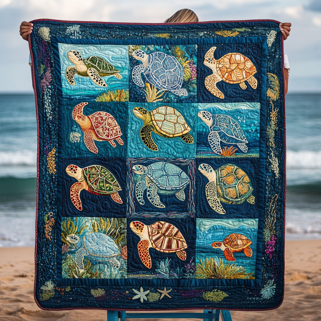 Starfish Sands Quilted Blanket Turtle Present Ideas