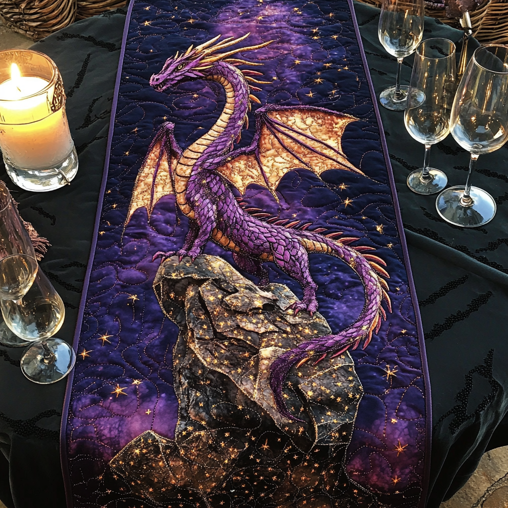 Starflare Flight Quilted Table Runner Dining Room Decor Best Dragon Christmas Gifts