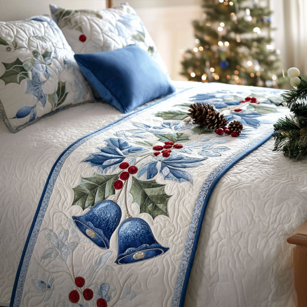 Starlight Bells Quilted Bed Runner Holiday Bed Runner Christmas Ideas 2025