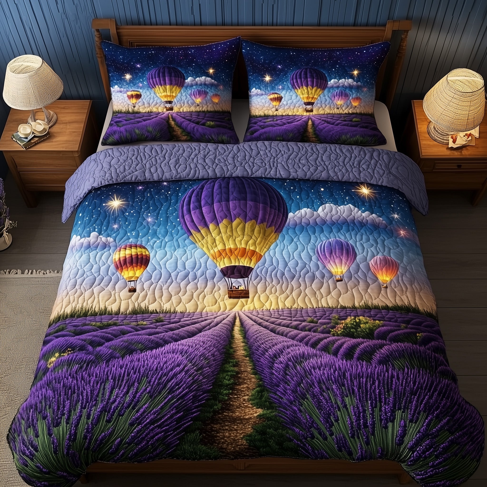 Starlight Lavender Quilted Bedding Set Duvet Cover Merchandise Meaningful Valentine'S Gifts