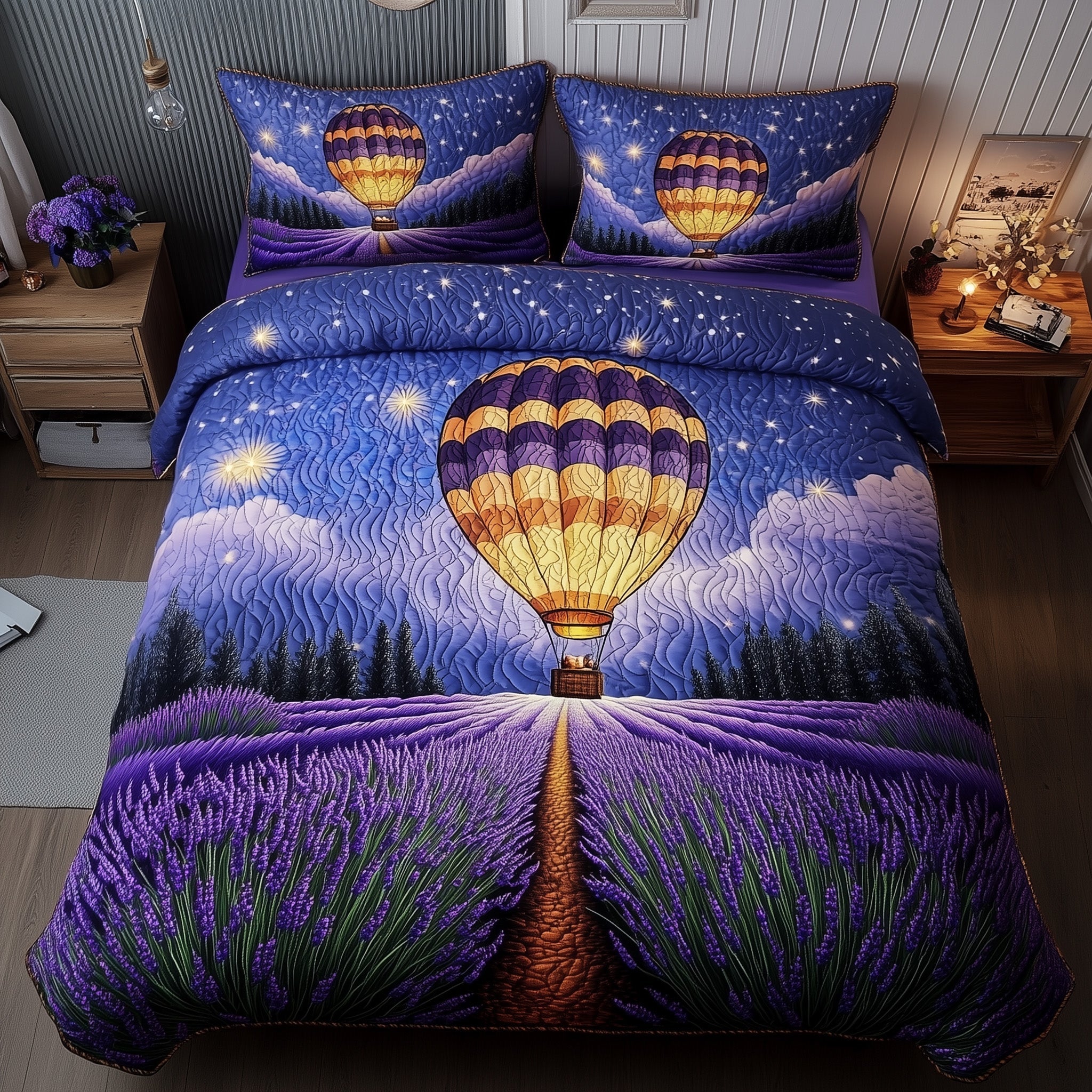 Starlight Lavender Quilted Bedding Set Duvet Cover Merchandise Sentimental Thank You Gifts