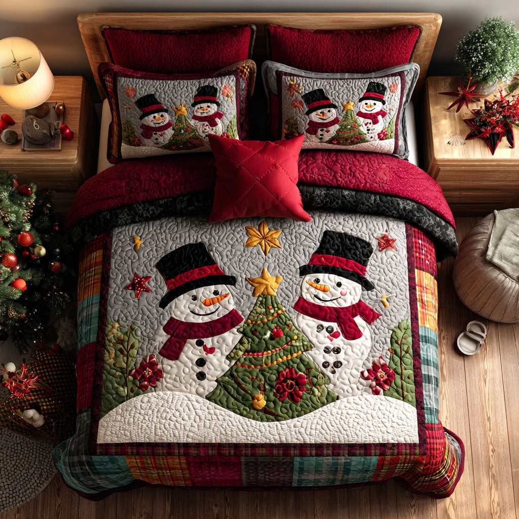 Starlight Snow Quilted Bedding Set Queen Size Comforter Anniversary Gift for Couples