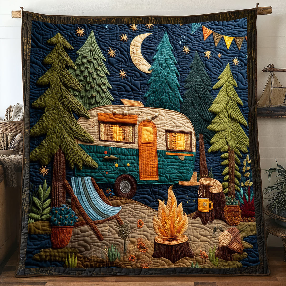 Starlit Camper Haven Quilt Soft Quilt Blanket to Add Style and Warmth