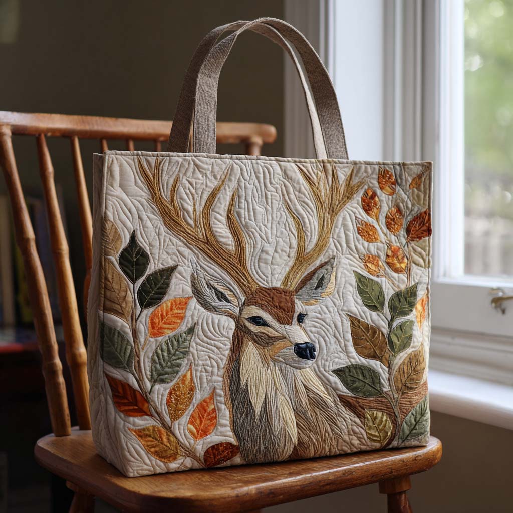 Starlit Deer Quilted Tote Bag Gifts For Forestry Majors