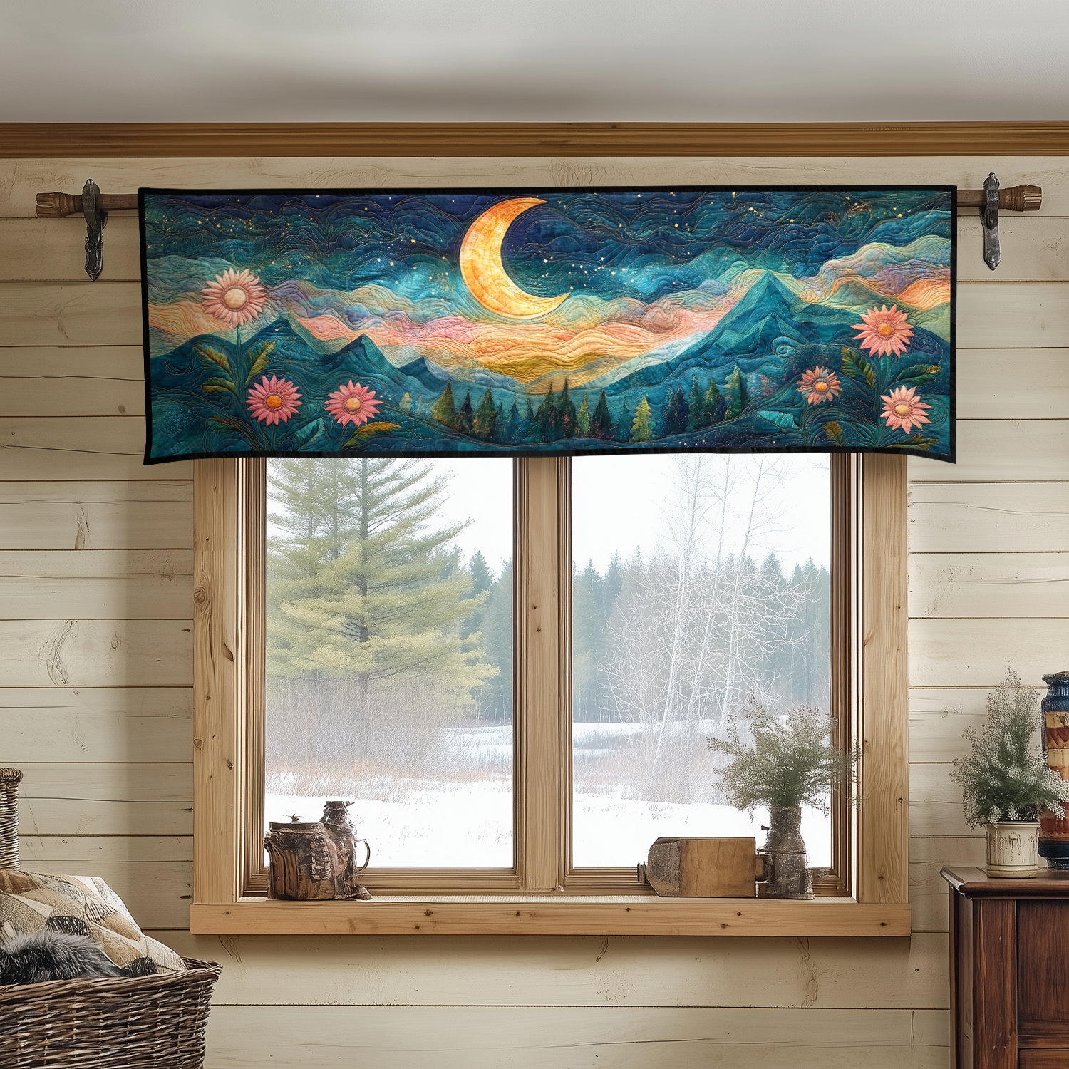 Starlit Dreams Quilted Valance Vintage Quilted Window Valance Christian Gifts For Couples