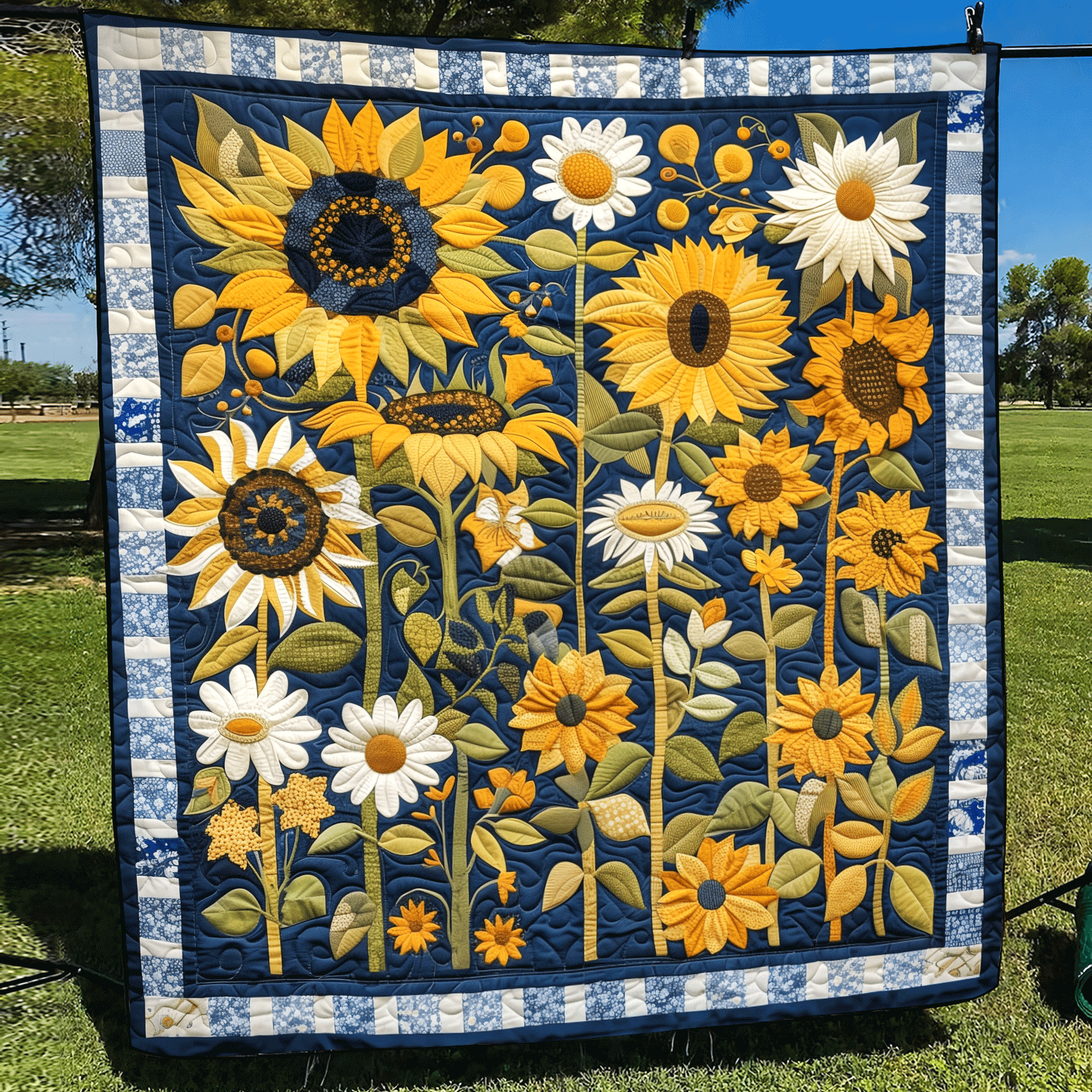 Starlit Garden Quilted Blanket Sunflower Gift Items