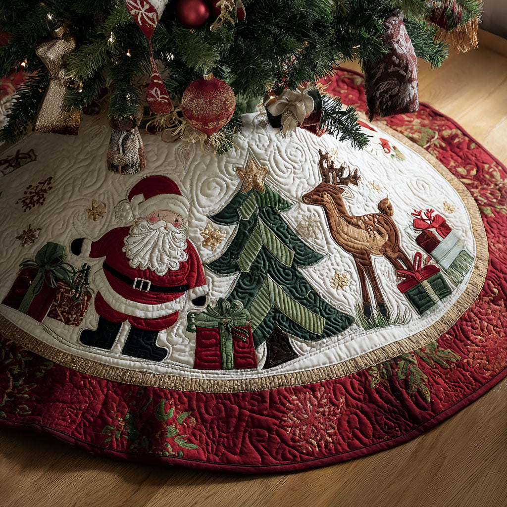 Starlit Noel Christmas Quilted Tree Skirt Holiday Decorations Xmas Gifts For Family