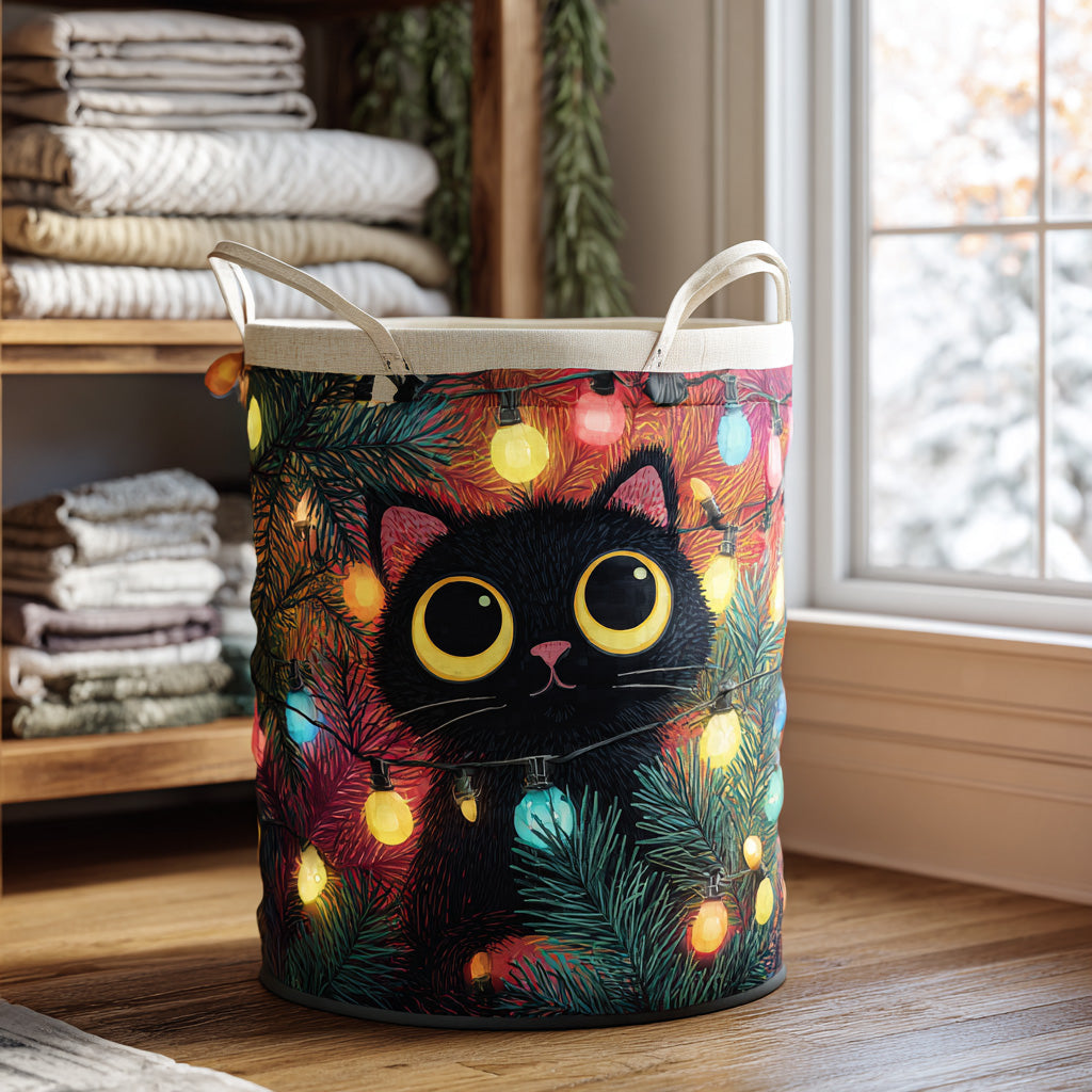 Starlit Paws Quilted Laundry Basket Birthday Merch Gift