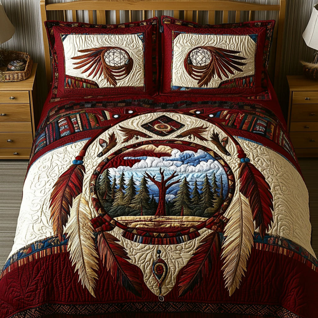 Starlit Protector Quilted Bedding Set Cozy Bedroom Decor Awesome Native American Gifts
