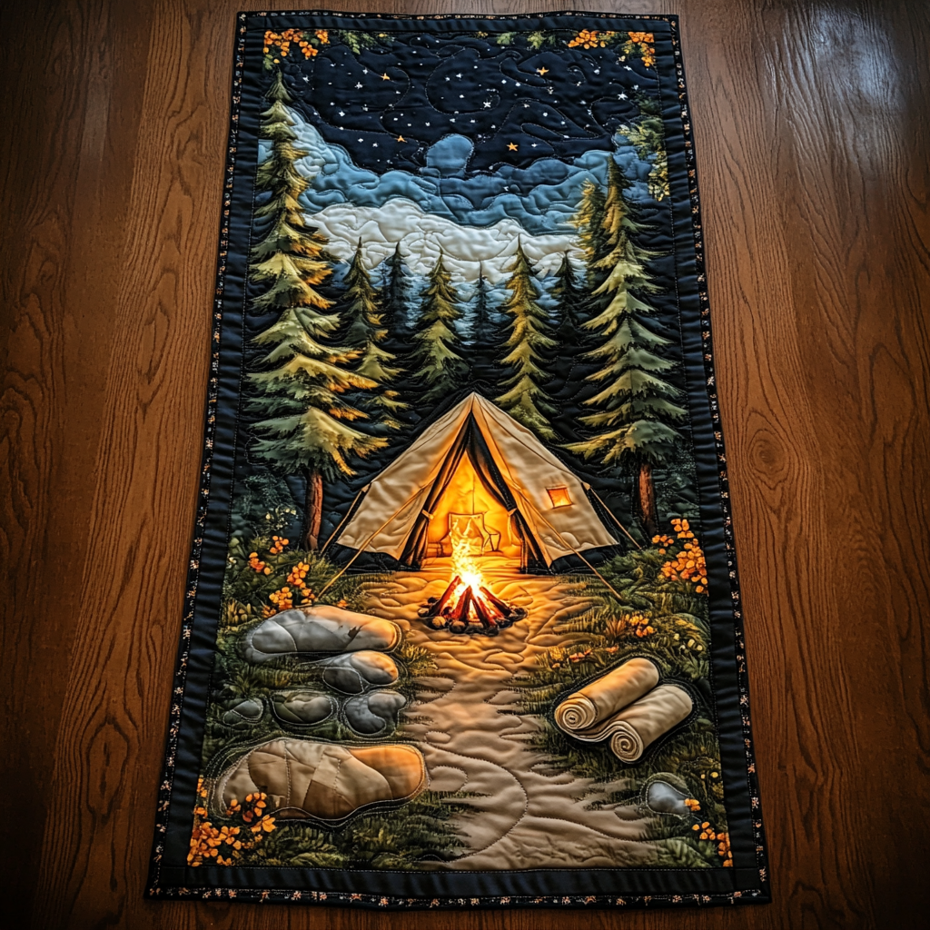 Starlit Retreat Quilted Table Runner Kitchen Decor Camping Christmas Gifts