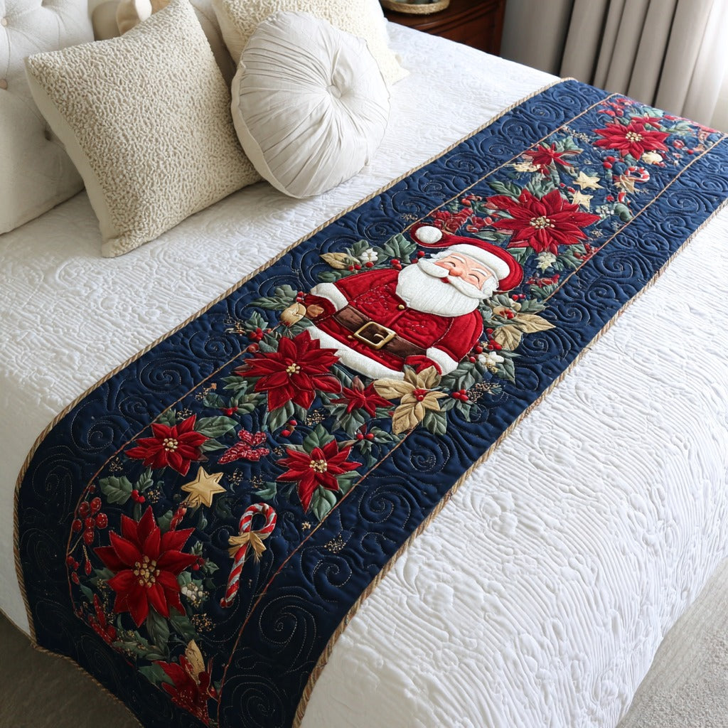 Starlit Santa Quilted Bed Runner Christmas Bed Runner Christmas Ideas 2025