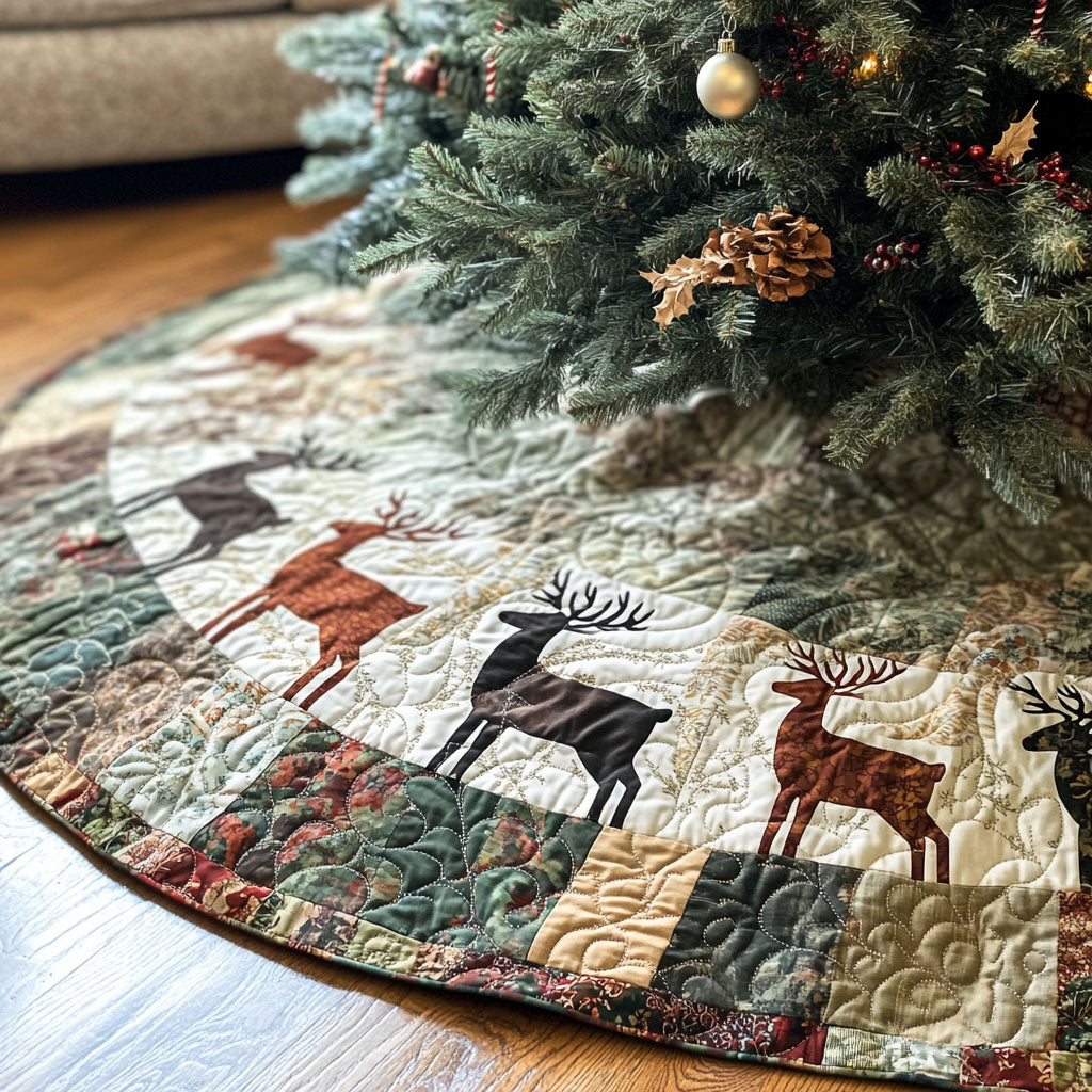 Starlit Serenade Quilted Christmas Tree Skirt Holiday Merch That Completes Your Christmas Setup
