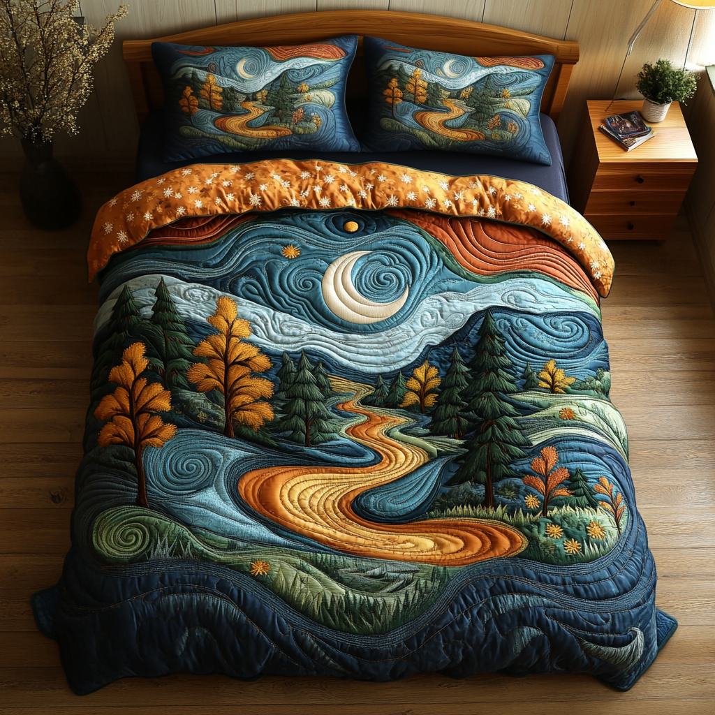 Starlit Serenity Quilted Bedding Set Home Comfort Bedding Set That Everyone Will Love