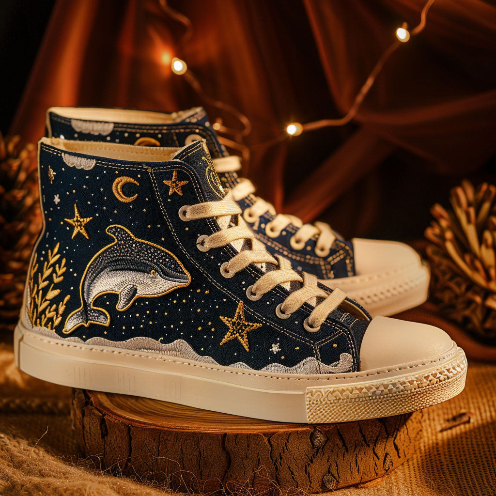 Starlit Splash Canvas High Tops Merch For Women