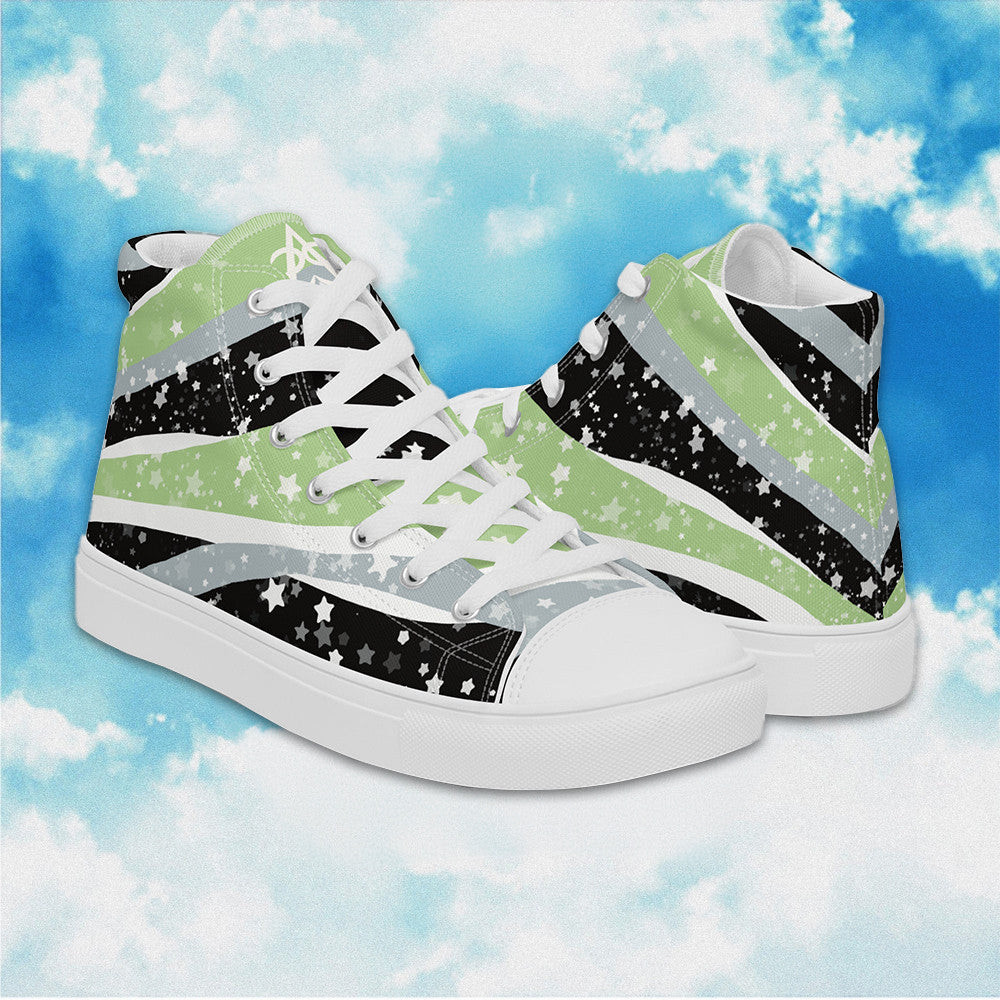 Starry Agender High Top Shoes LGBTQ+ Pride Human Rights Shoes Starry Agender Merch Gay Gifts Starry Agender High Top Shoes LGBTQ+ Pride Human Rights Shoes Starry Agender Merch Gay Gifts