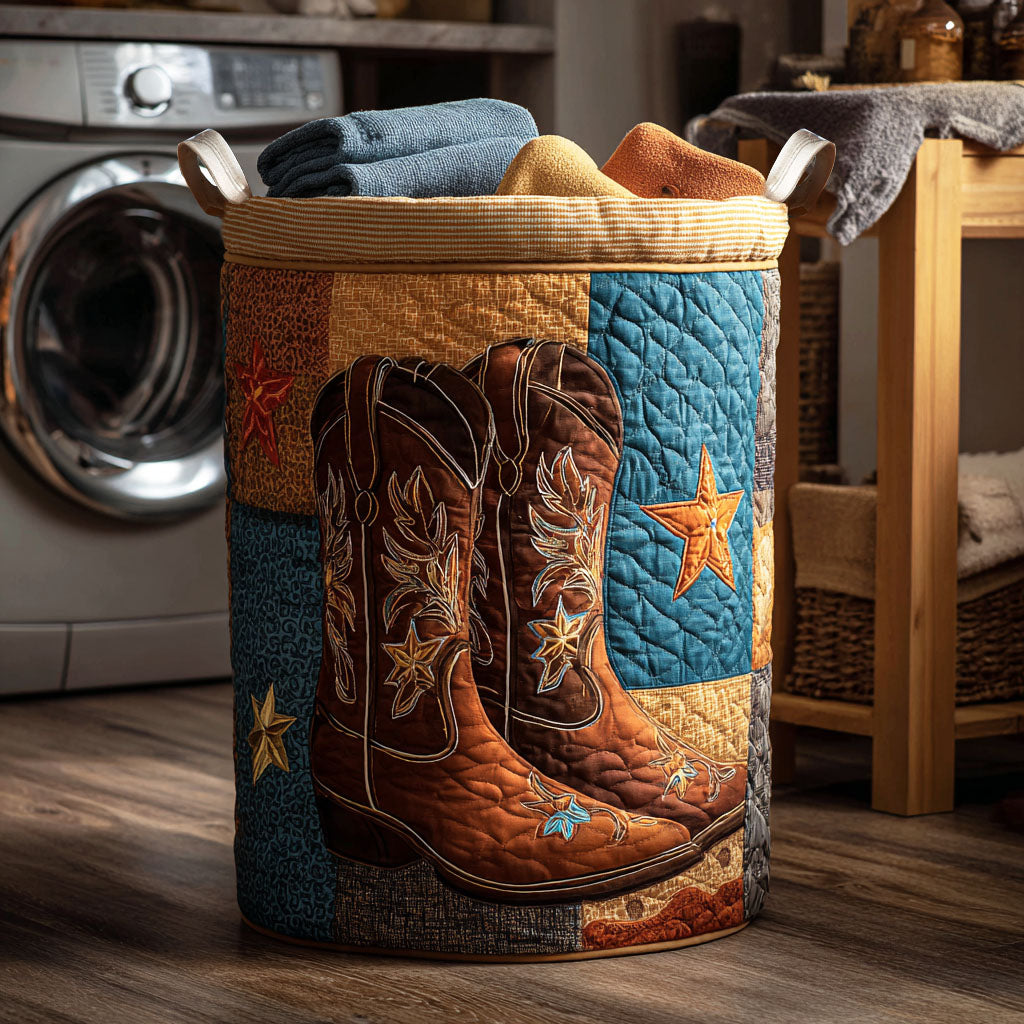 Starry Boots Quilted Laundry Basket Stylish Laundry Basket with Quilted Texture and Handles