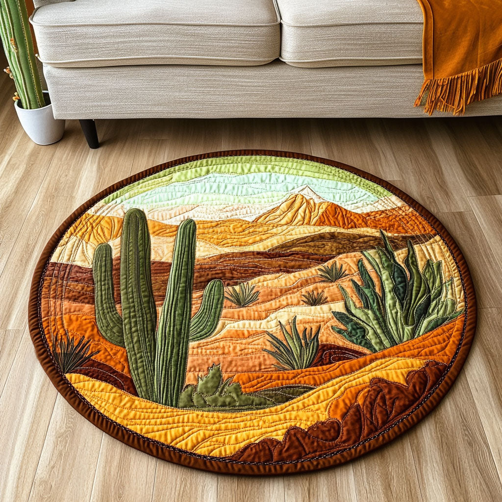 Starry Desert Path Quilted Round Mat Foyer Decor Ideas Christmas Cactus Gift