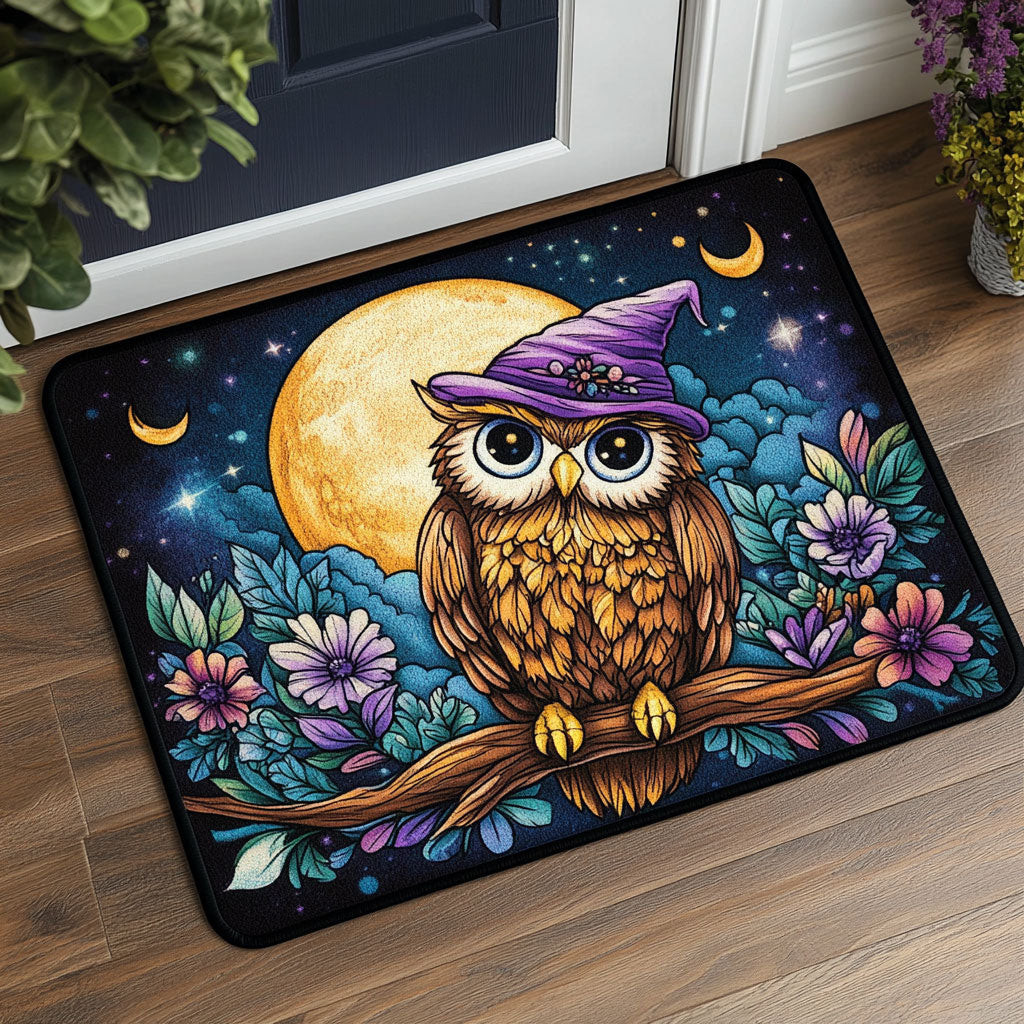 Starry Eyed Owl Doormat Gifts Decor For Friends and Family on Halloween
