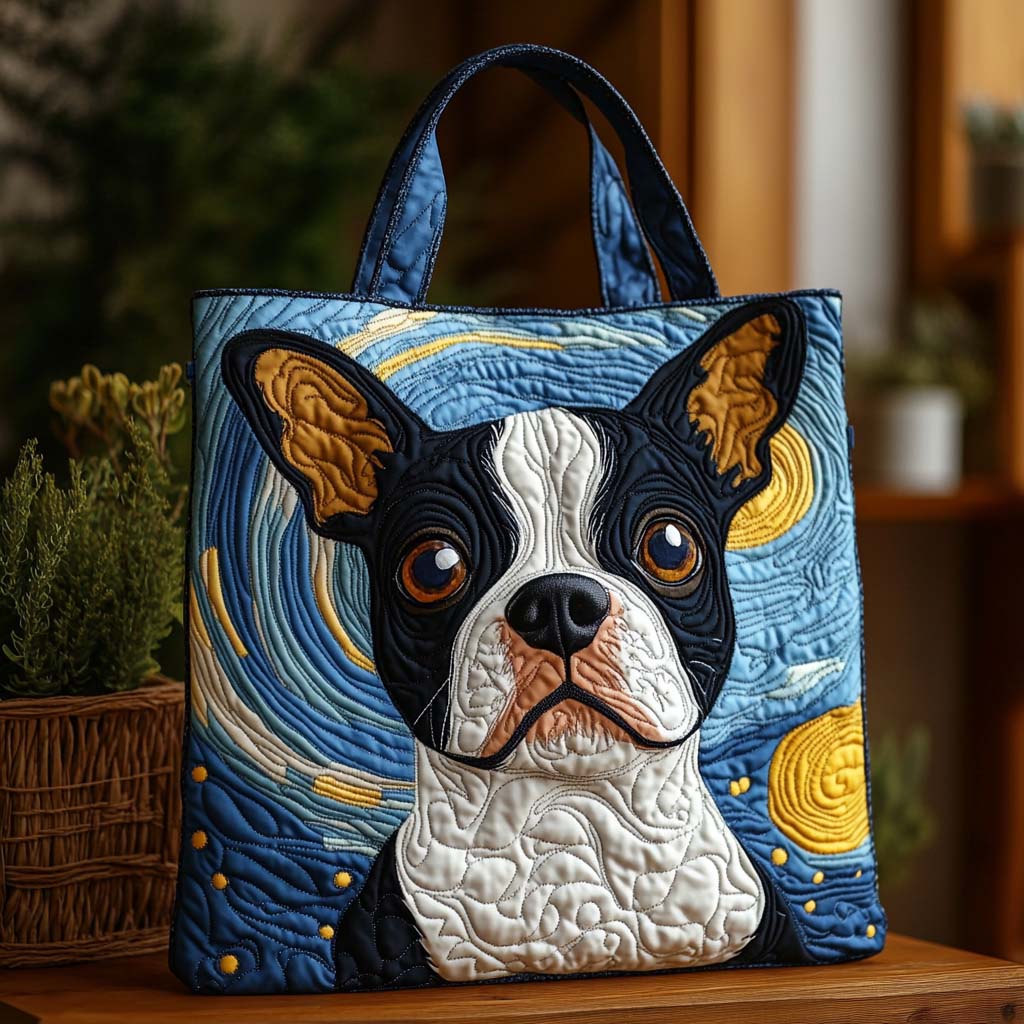 Starry Eyes Quilted Tote Bag Gifts For People With Dogs