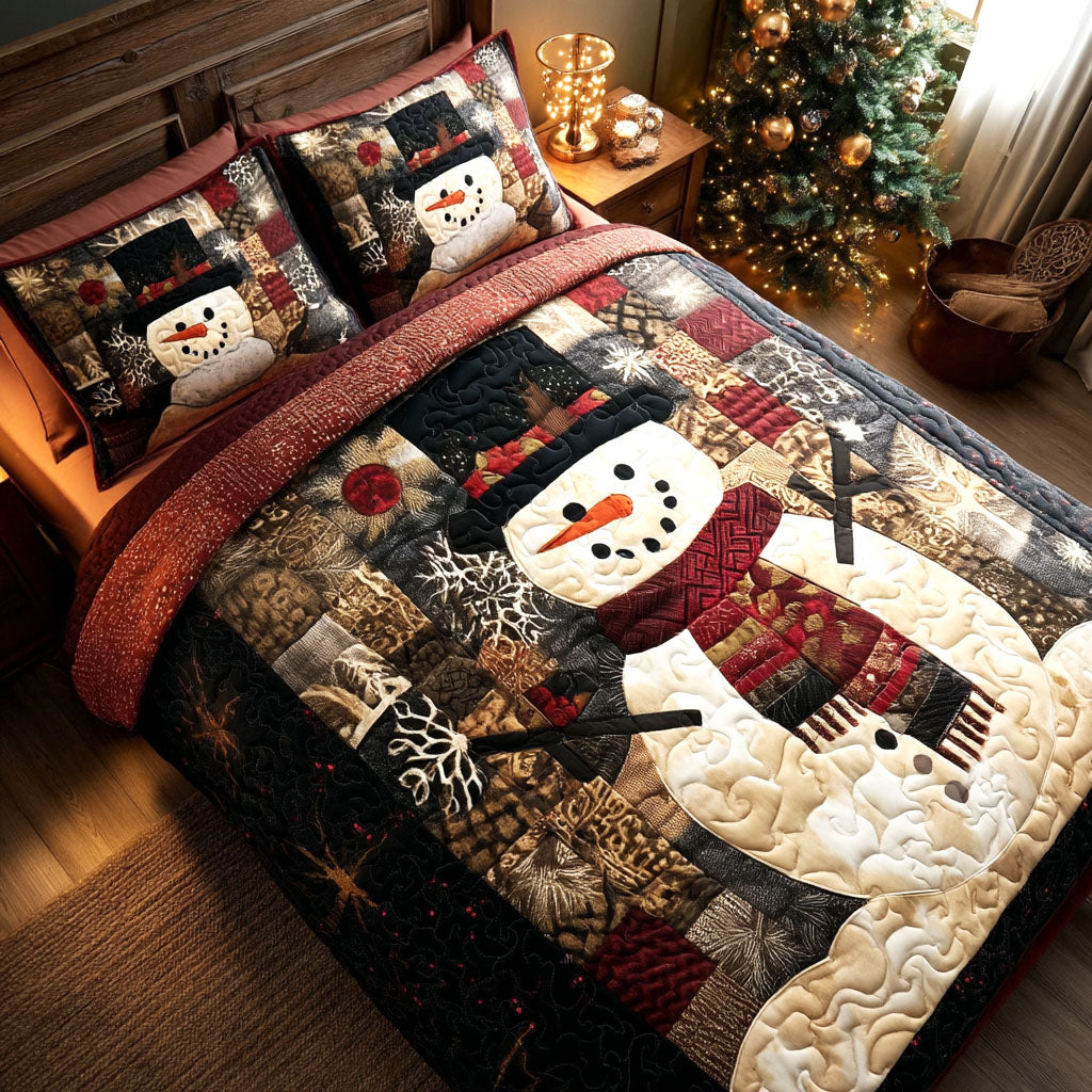 Starry Frost Quilted Bedding Set Holiday Season Duvet Cover Set Christmas Gifts For Mom