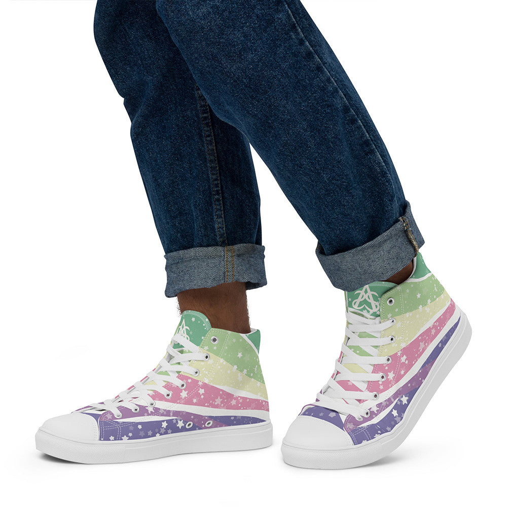 Starry Genderfae High Top Shoes Genderfae Pride Human Rights Shoes LGBTQ Merch