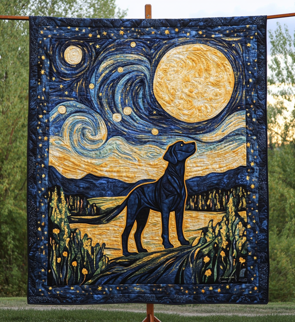 Starry Labrador Nights Quilted Blanket Best Gifts For New Puppy Owners