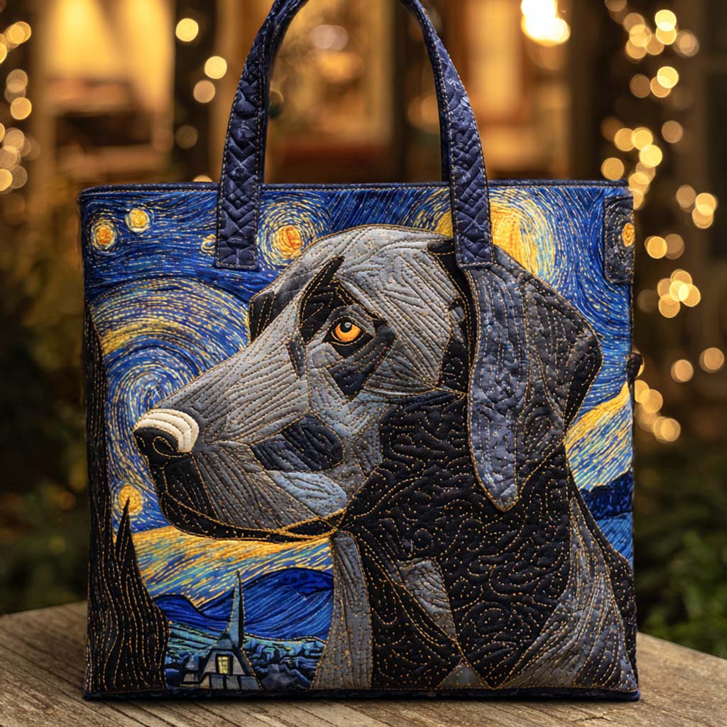 Starry Labrador Quilted Tote Bag Gift For Dog Lovers Owners