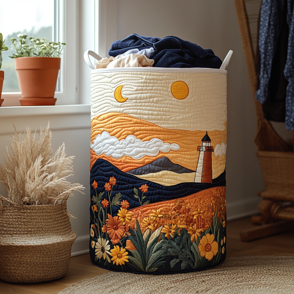 Starry Lighthouse Quilted Laundry Basket Must-Have Laundry Essential