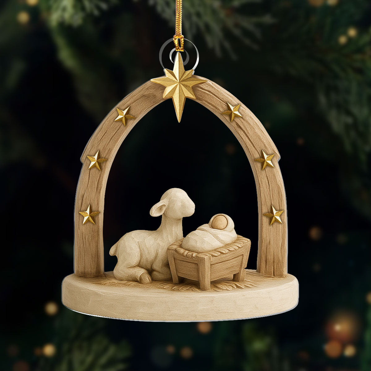 Starry Night Baby Jesus Acrylic Christmas Ornament Xmas Decorations Nice Christian Gifts
