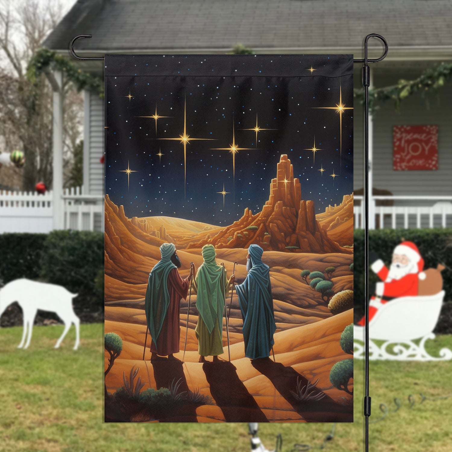 Starry Night Journey The Three Wise Mens Quest Christmas Garden Flag Jesus Lovers Gifts