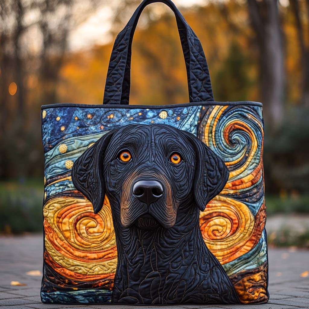 Starry Night Lab Quilted Tote Bag Good Gifts For New Dog Owners