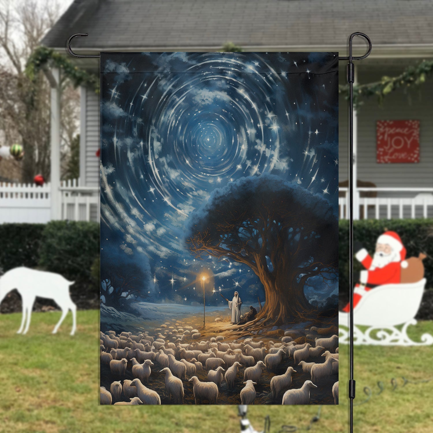Starry Night Of The Shepherd Christmas Garden Flag Star Of Bethlehem Christmas Decor Gifts